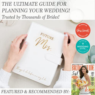 Wedding Planner Book and Organizer for The Bride -Faux Leather, Gold Foil 'Future Mrs' Wedding Binder I Includes Pen, Bookmark & Stickers I Engagement Gifts for Women I Wedding Planning Book Checklist