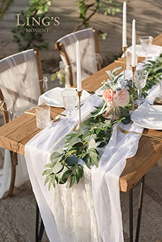 Ling's Moment Artificial Eucalyptus and Willow Garlands, 2pcs Fake Vines Greenery Leaves for Wedding Backdrops/Arch/Flower Garland Greenery Decor, 5.9ft