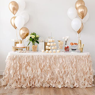 Champagne Gold Table Skirt. 6ft