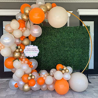 Doingart 6.8ft (2M) Yellow Round Metal Wedding Arch,Circle Balloon Arch Stand for Garden, Yard, Wedding, Bridal, Indoor Outdoor Party Decoration (Does not Include Decorative Bouquets, Balloons, etc.)