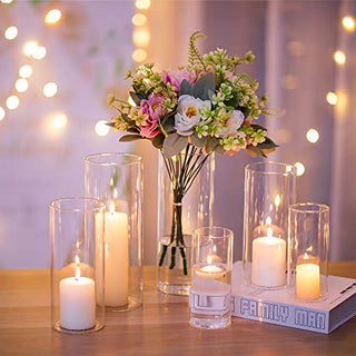 Hurricane glass candle holders set of 6