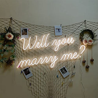 Will you marry me? Neon Light Signs for Wedding, 19.7inches Neon Lights for Bedroom,Get Married Party, Bar, LED Neon Sign with Dimmer Switch for Art Gift (Warm White,19.7x11.0)