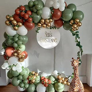 Light Brown Coffee with Sage Green Balloon Arch Kit for Party Birthday Wedding Engagement Anniversary Christmas Festival Picnic or Any Friends & Family Party Decorations