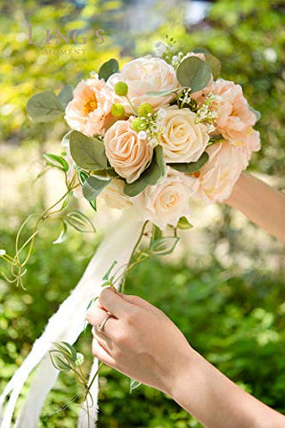 Ling's Moment Artificial Flowers Combo Box Set Delicate Peach for DIY Wedding Bouquets Centerpieces Arrangements Bridal Shower Party Home Decorations