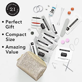 Pinch Provisions Minimergency Kit for Bridesmaids, Includes 21 Emergency Wedding Day Must-Have Essentials, Perfect Bridal Shower and Bridesmaids Proposal Gift - Champagne Glitter