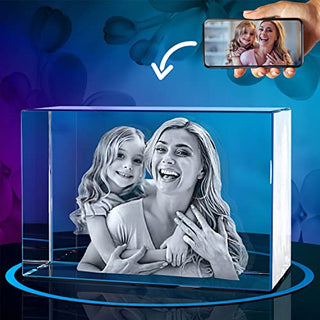 ArtPix 3D Crystal Photo, Personalized Mothers Day Gifts With Your Own Photo for Him, Her, Mom, Dad, 3D Laser Etched Picture, Engraved Crystal, Customized Memorial Anniversary Couples Gifts