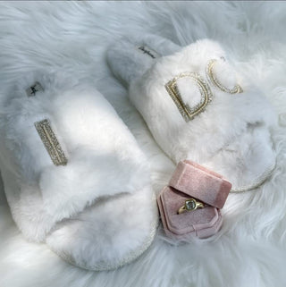 Dearfoams Women's Bridal I Do & I Do Crew Giftable Slide Slipper, Bride I Do, Large