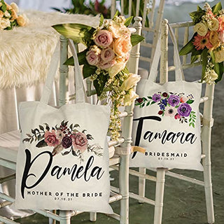 Set Of 5 - Personalized Wedding Tote