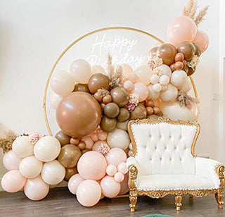 Brown and pink balloon garland kit.