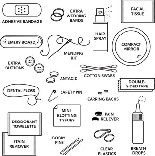 Pinch Provisions Minimergency Kit for Brides, Pink Diamond, Includes 21 Must-Have Emergency Essential Items for Your Big Wedding Day, Compact, Multi-Functional Zipper Pouch, Perfect Survival Kit Gift