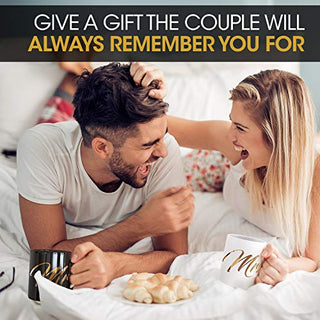 DELUXY Mr and Mrs Coffee Mugs Set - Gifts for Couple, Cool Bridal Shower Gifts For Bride, Wedding Gifts For Couple 2022, Mr and Mrs Gifts, Newlywed Gift, Bride and Groom, Anniversary