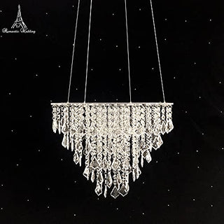 Wedding Cake Stands Faux Acrylic Crystal Chandelier Style Drape Suspended Cake Swing WEPDIY Diameter 17.7"