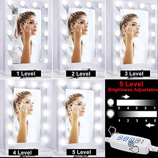Vanity Lights, RGB Colorful DIY Hollywood Style LED Makeup Mirror Lights with 14 Dimmable Light Bulbs，USB Cable (Mirror Not Include)
