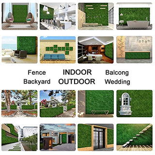 Ogrmar 12PCS 20"x20" Artificial Boxwood Panels Topiary Hedge Plant, Privacy Hedge Screen UV Protected Suitable for Outdoor, Indoor, Garden, Fence, Backyard and Décor (Boxwood-12PCS)
