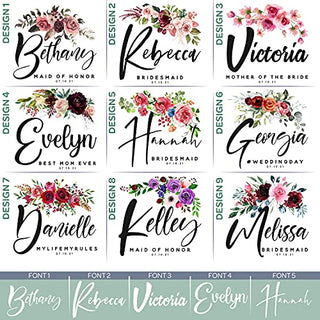 Set Of 5 - Personalized Wedding Tote