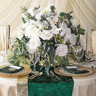 SoarDream Wedding Decorations 29x 120 inch Green Table Runner Cotton Table Runner Emerald Velvet Fabric Table Overlay Wedding Table Runners for Wedding Banquet Decoration