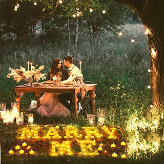 Brightown Marry Me Decorative Plastic LED Marquee Letter Light, Battery Operated Letter Light Sign for Wedding Birthday Party Home Bar Decoration