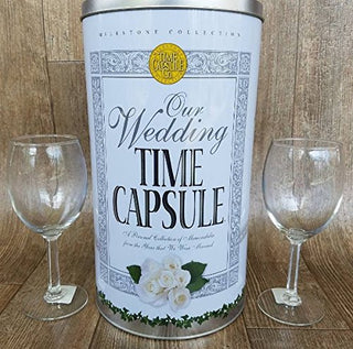 Wedding Time Capsule Personalized Keepsake Set - Bridal Shower Decorations - Wedding Gifts for Couple or Bride - Memory Storage Container Tin