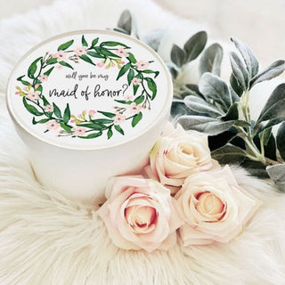 Flower Wreath Round Bridesmaid Proposal Box