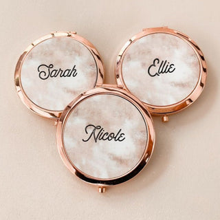 Personalized Marble Mirror Compact