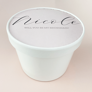 Personalized Script Round Bridesmaid Proposal Box